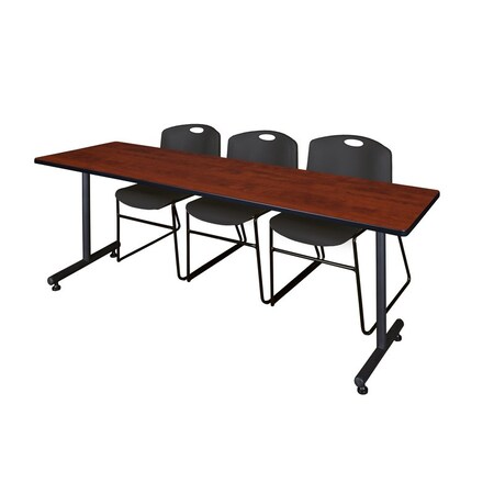 Kobe Rectangle Training Table, 84" W, 29" H, Laminate Top, Cherry MKTRCT8424CH44BK